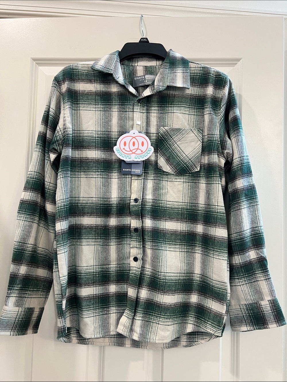 Eighty Eight Green & White Plaid Button-Down Shirt